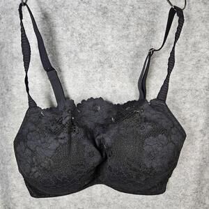 Soma The Lace Cami Bra Black Lace Full Coverage Adjustable Straps Size 38C